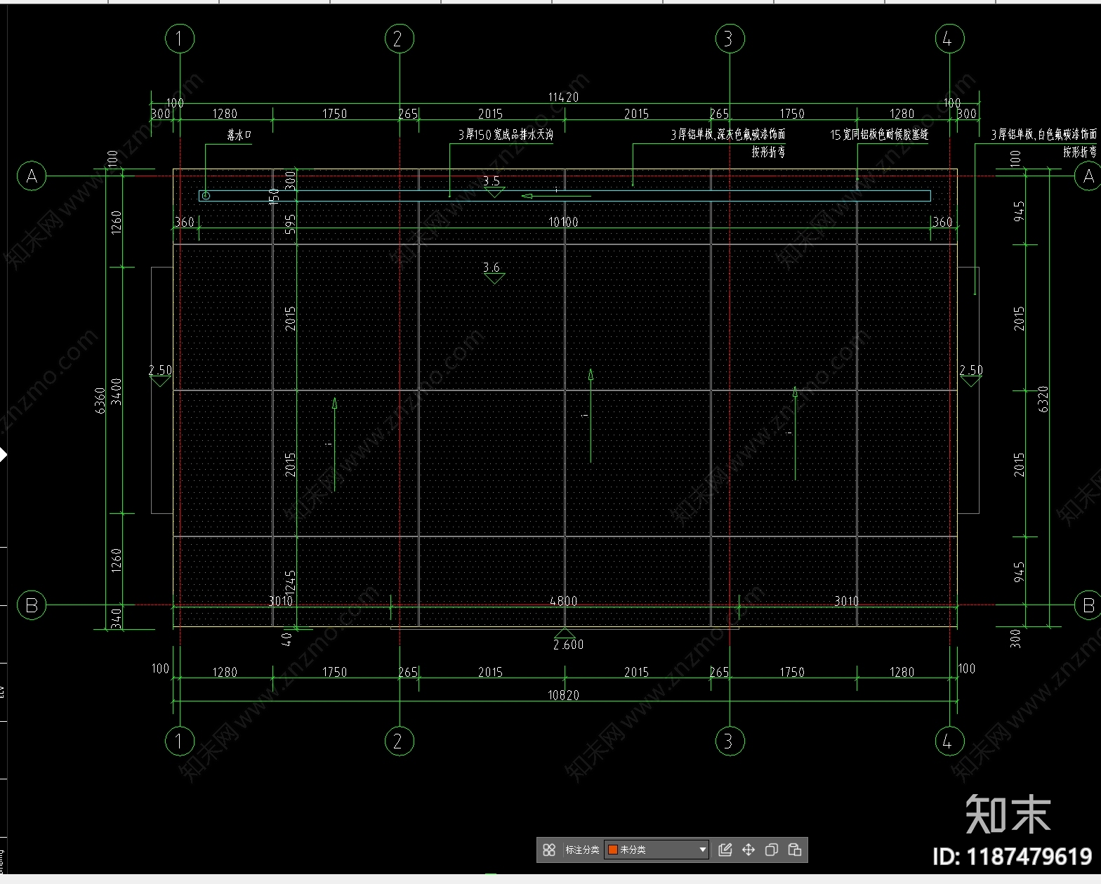 现代行政机构建筑cad施工图下载【ID:1187479619】