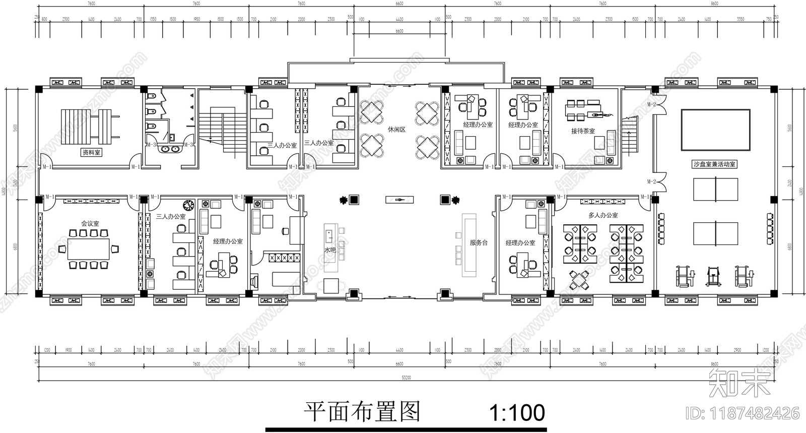 现代整体办公空间施工图下载【ID:1187482426】
