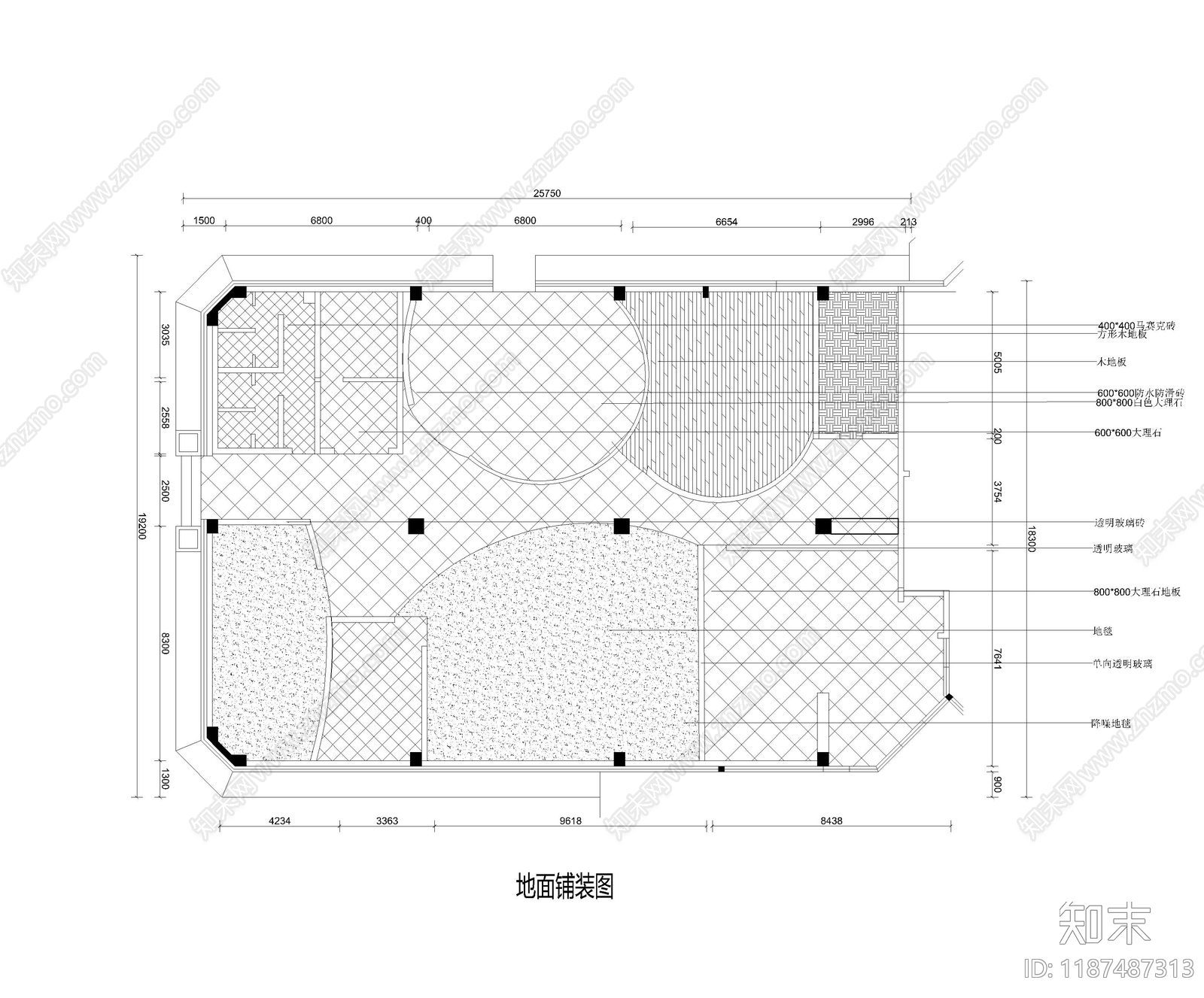 现代其他工装空间cad施工图下载【ID:1187487313】