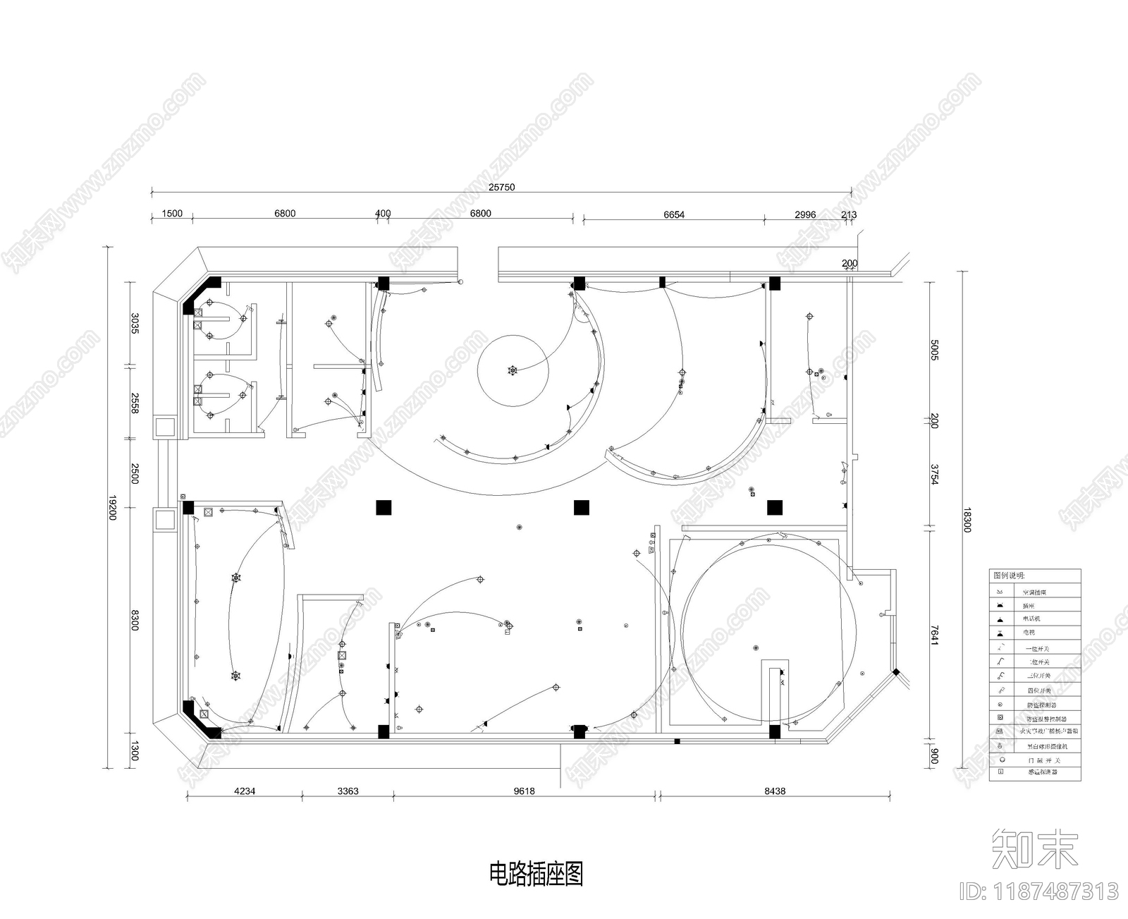 现代其他工装空间cad施工图下载【ID:1187487313】