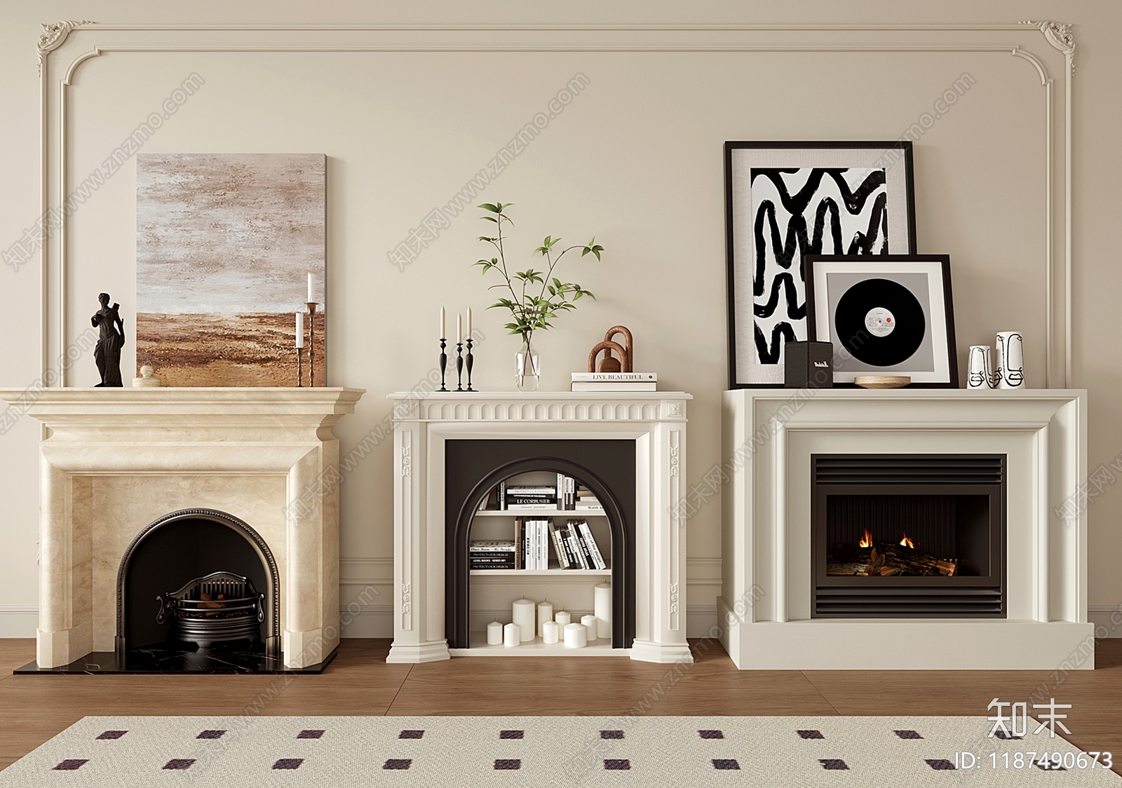 法式壁炉3D模型下载【ID:1187490673】