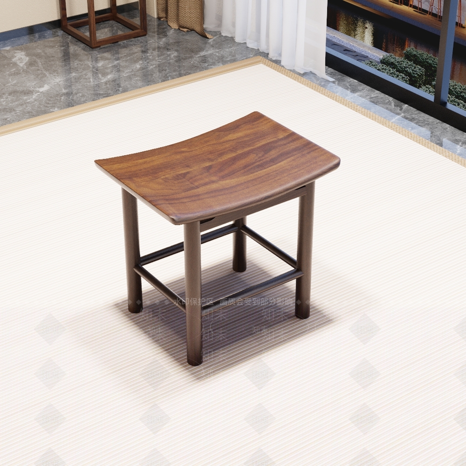 新中式其他凳子3D模型下载【ID:1187491653】