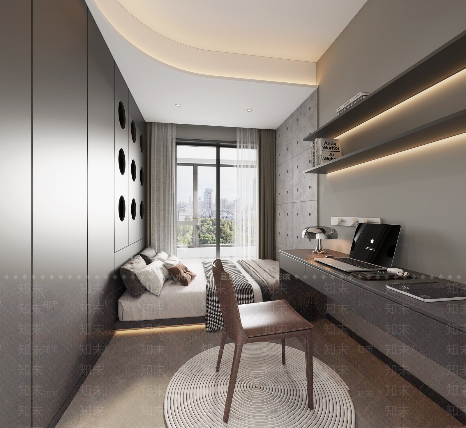 现代意式书房3D模型下载【ID:1187492854】