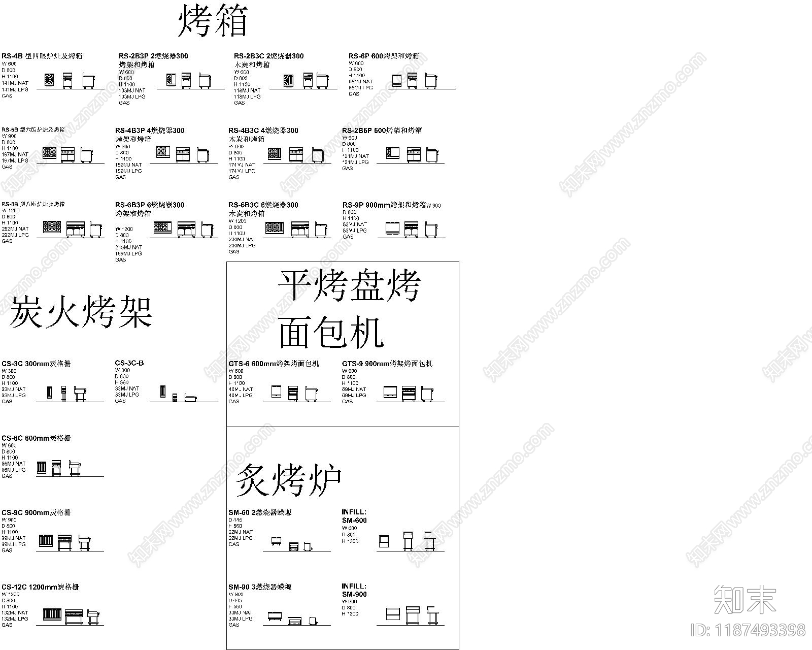 厨房设施cad施工图下载【ID:1187493398】