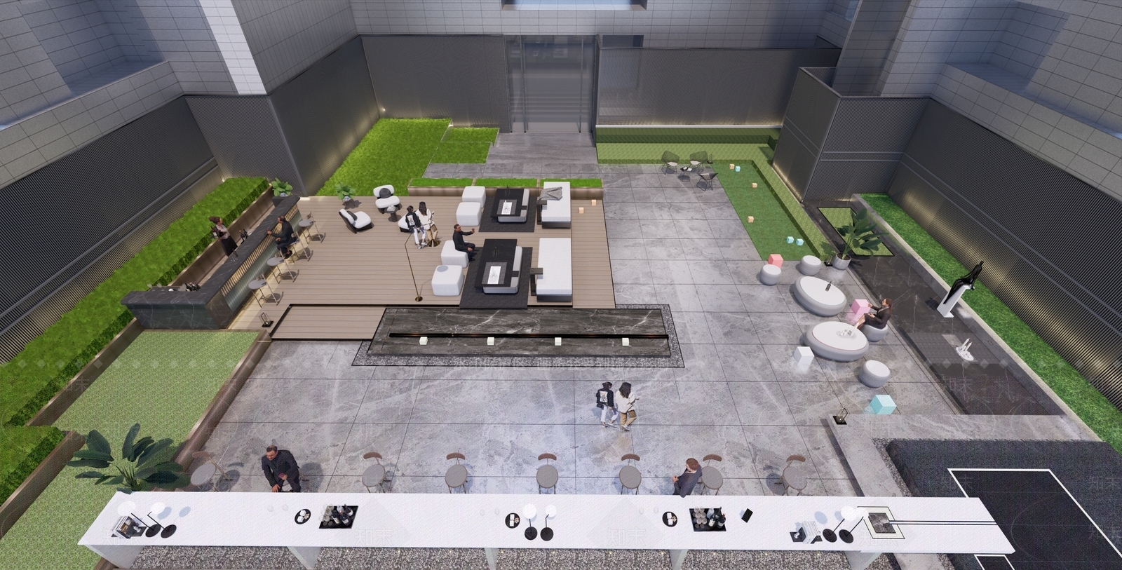 现代新中式屋顶花园SU模型下载【ID:1187506848】