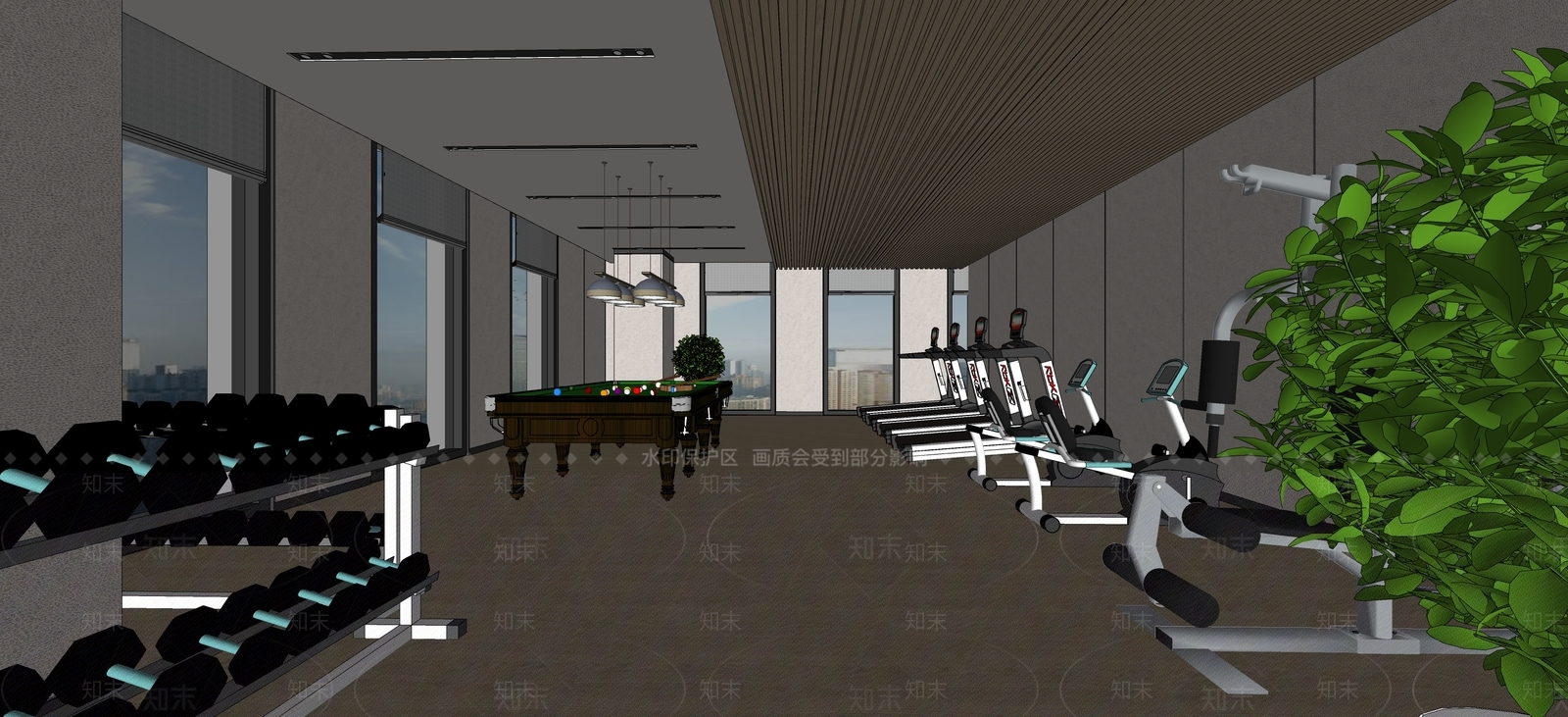 现代健身房SU模型下载【ID:1187502051】