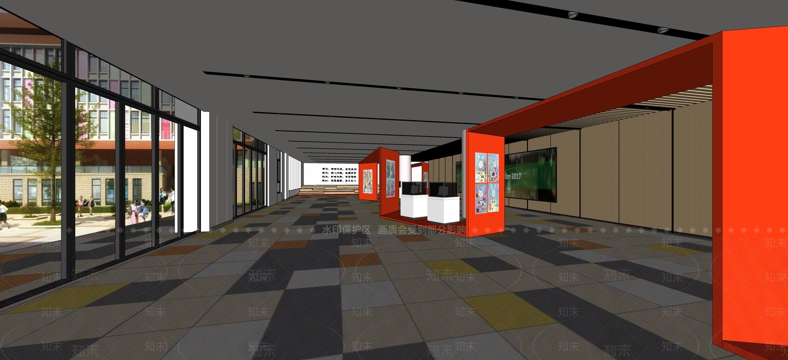 现代其他学校空间SU模型下载【ID:1187503056】