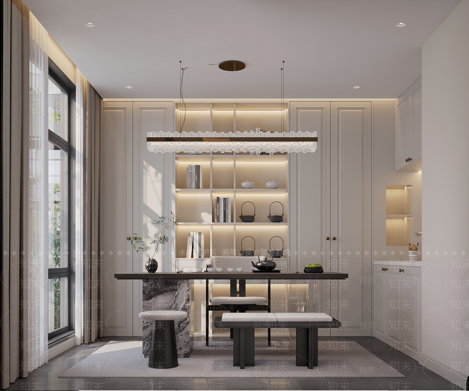 简欧法式茶室3D模型下载【ID:1187514482】