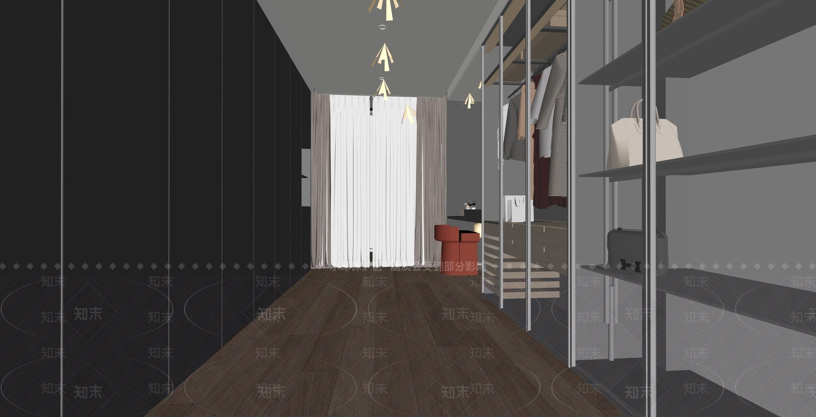 现代衣帽间SU模型下载【ID:1187515246】