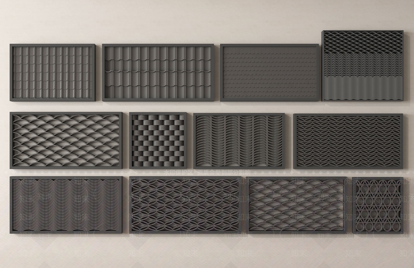 中式围墙3D模型下载【ID:1187521346】