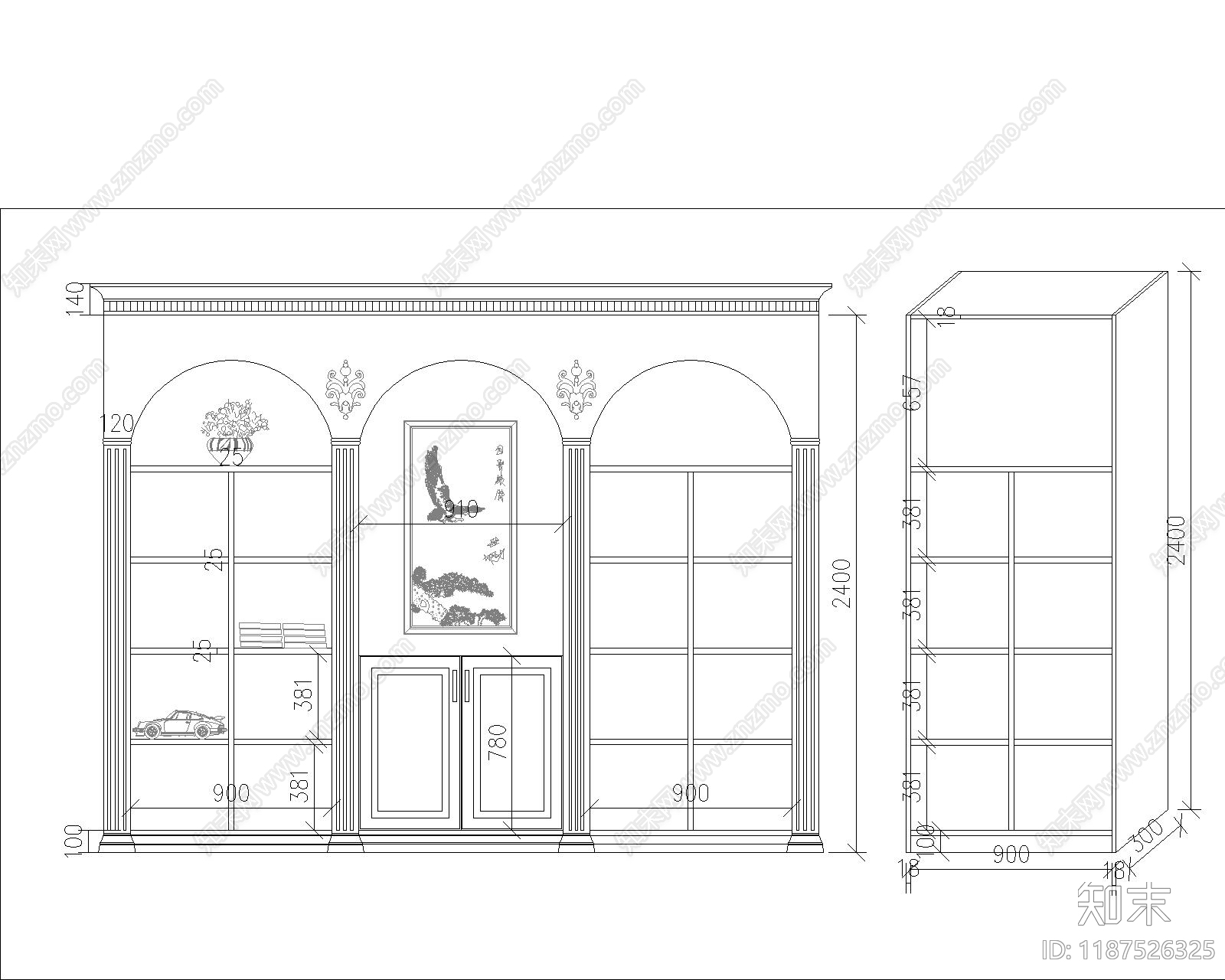 美式综合家具图库施工图下载【ID:1187526325】