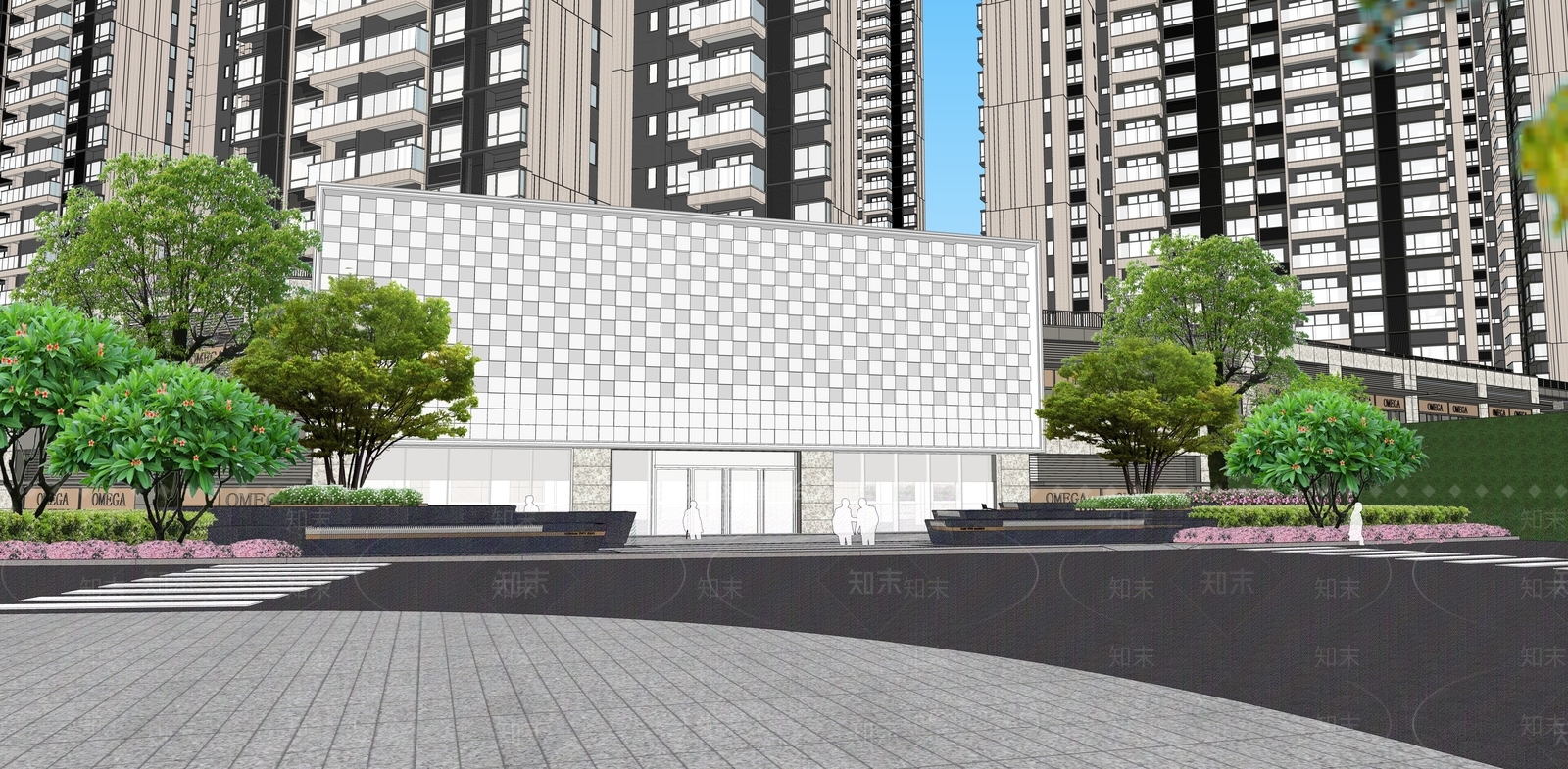 现代小区建筑SU模型下载【ID:1187528038】