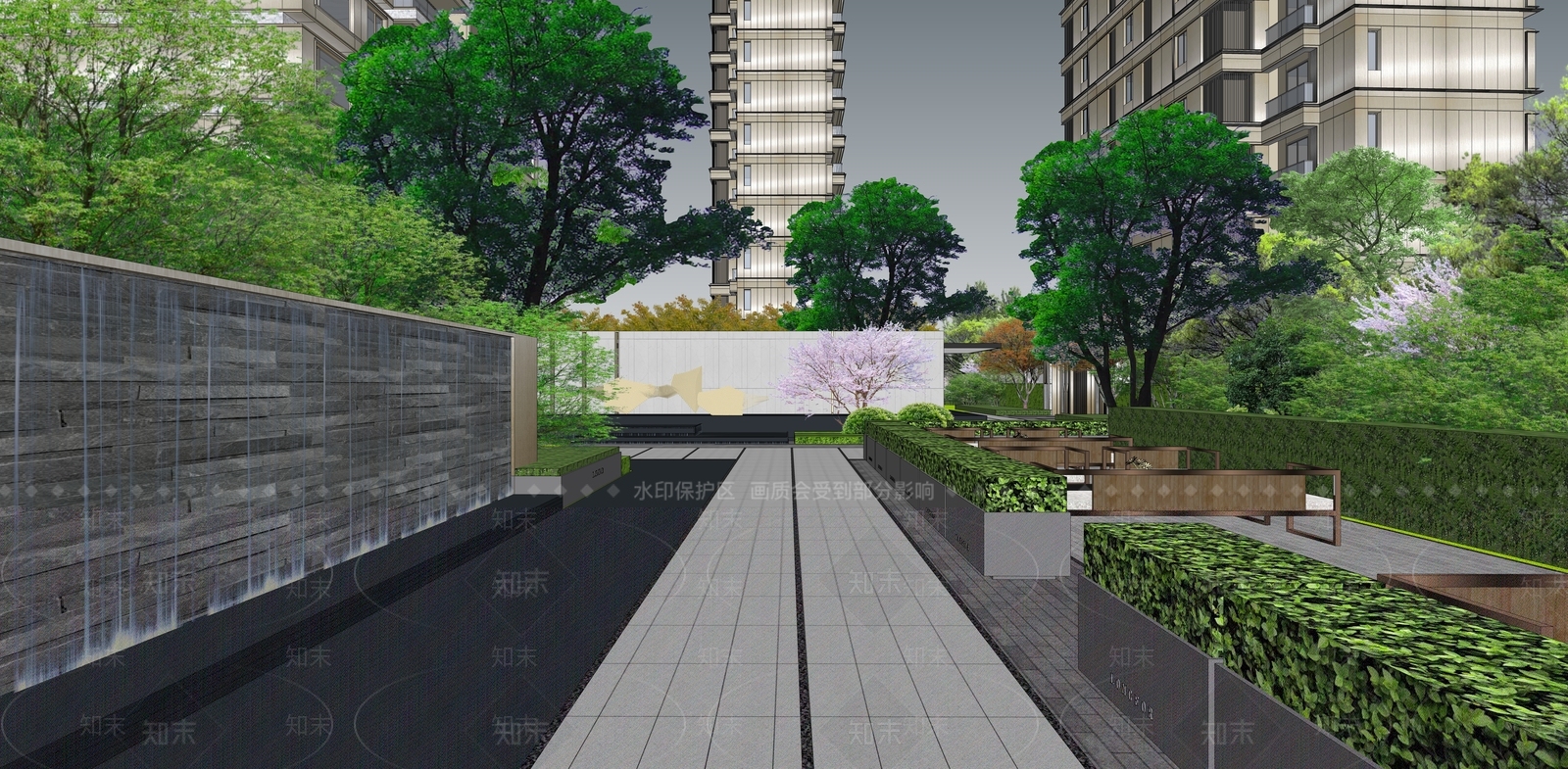 现代小区建筑SU模型下载【ID:1187528585】