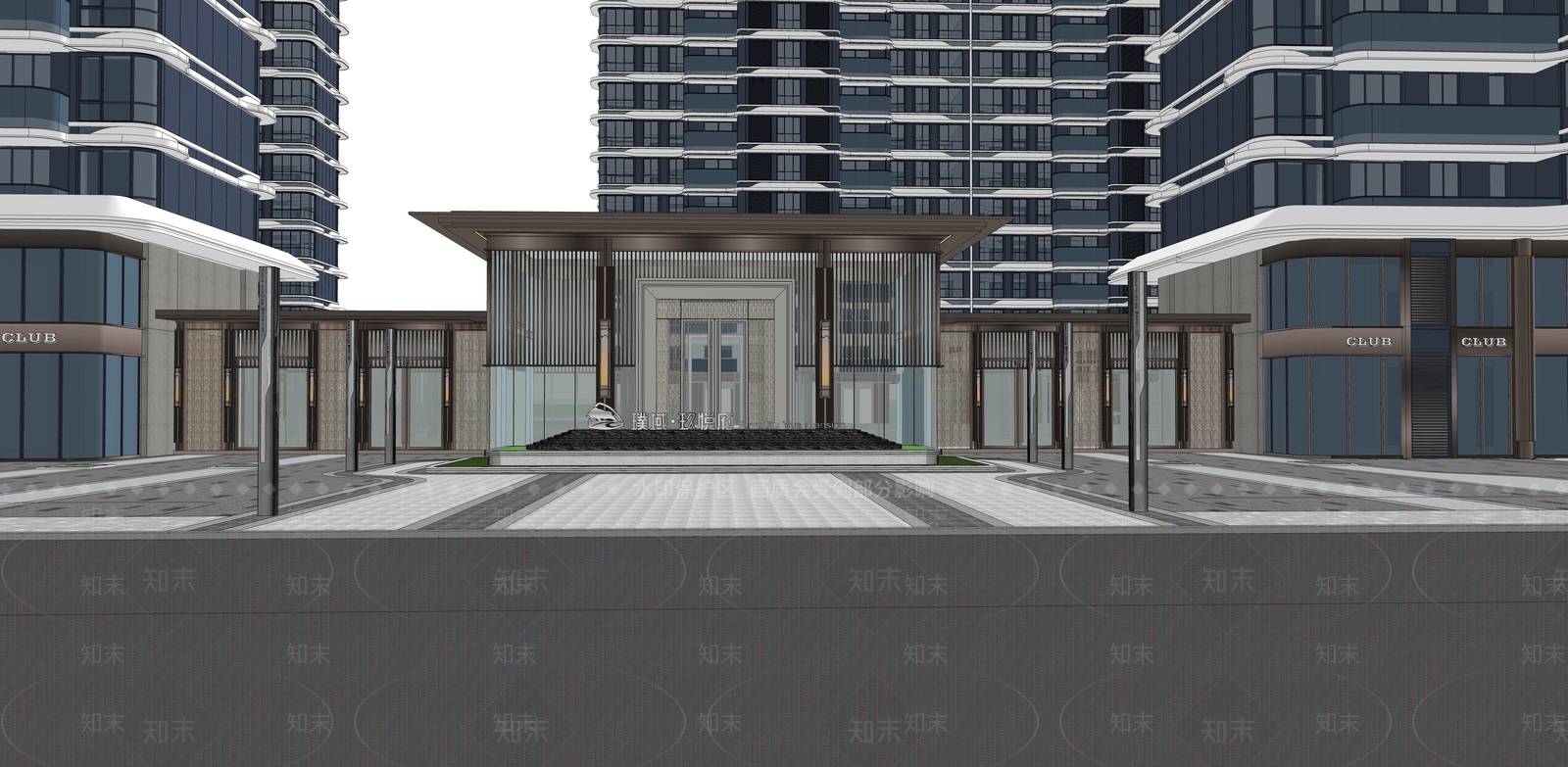 现代小区建筑SU模型下载【ID:1187532008】