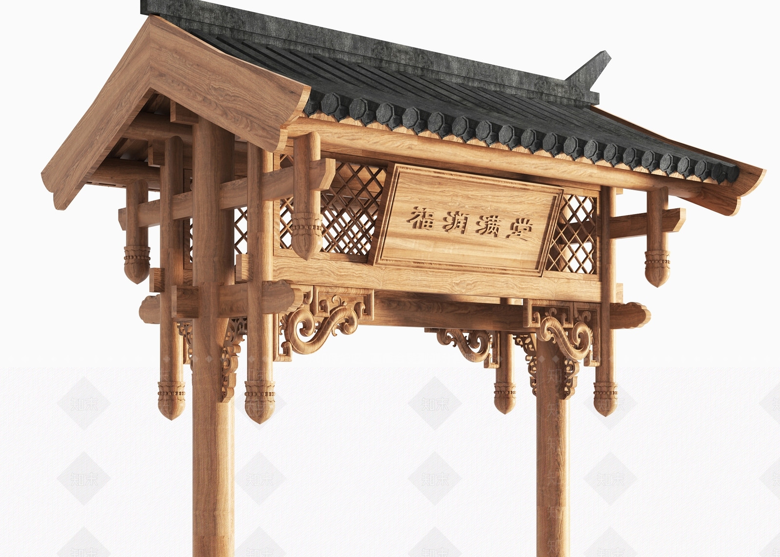 新中式中式古建3D模型下载【ID:1187530924】