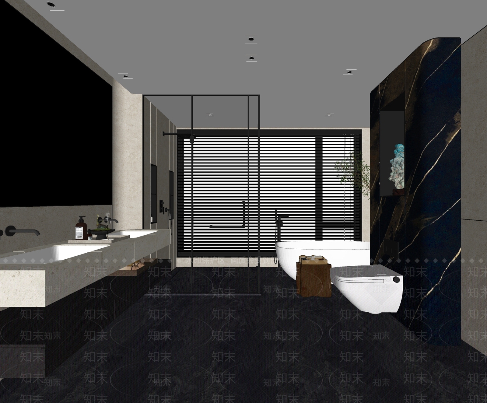 新中式卫生间SU模型下载【ID:1187531163】
