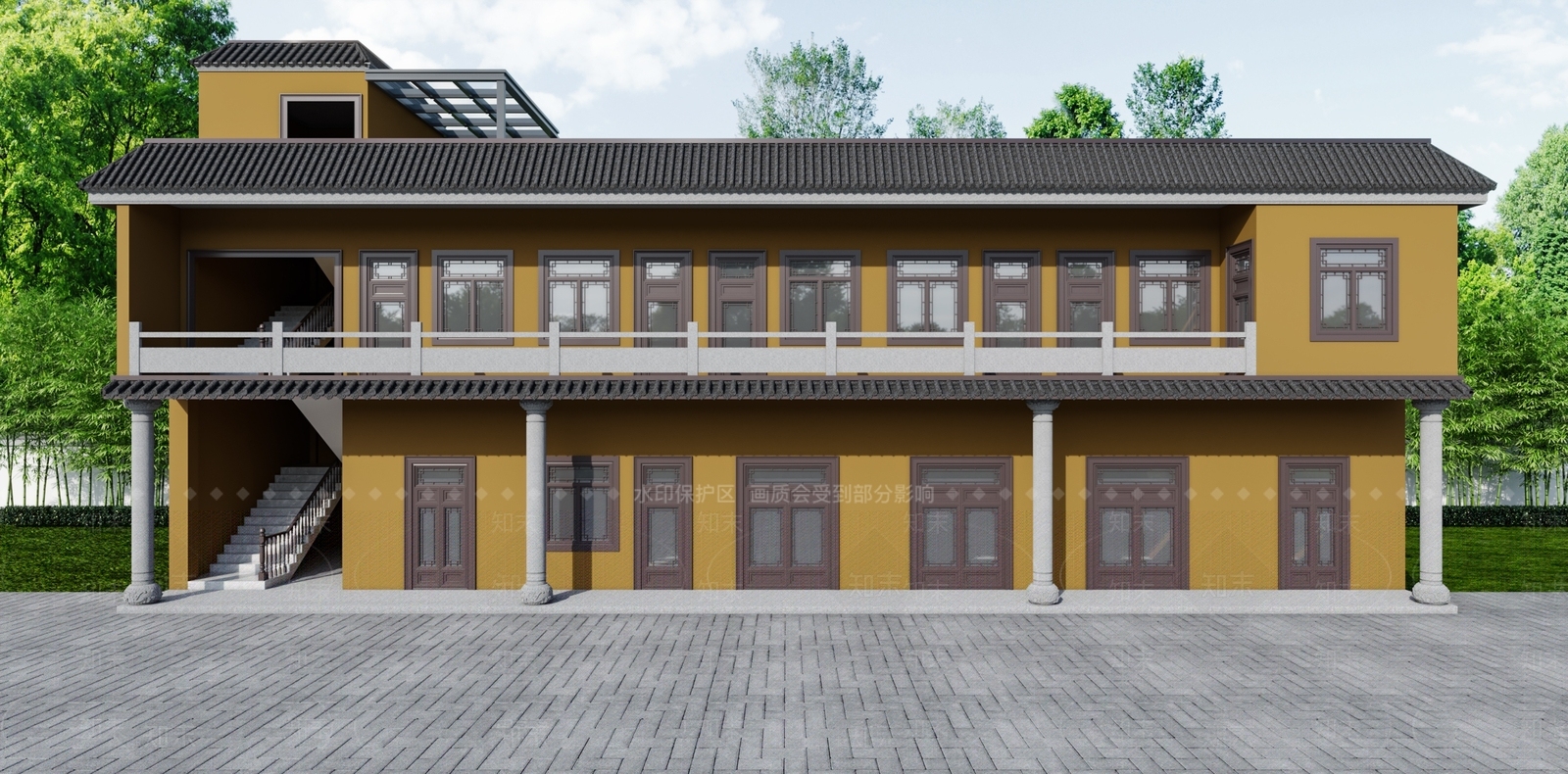 新中式古建3D模型下载【ID:1187532199】