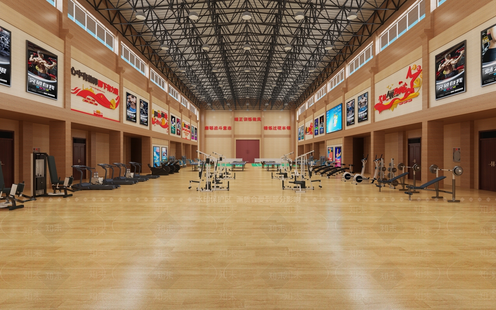 现代新中式体育馆3D模型下载【ID:1187532990】