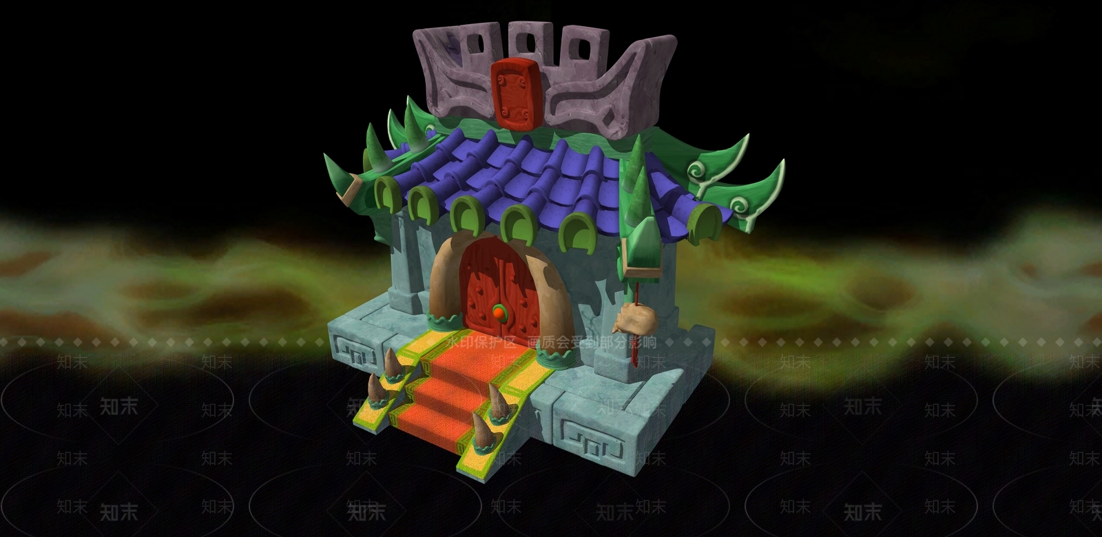 中古复古古建筑SU模型下载【ID:1187534736】