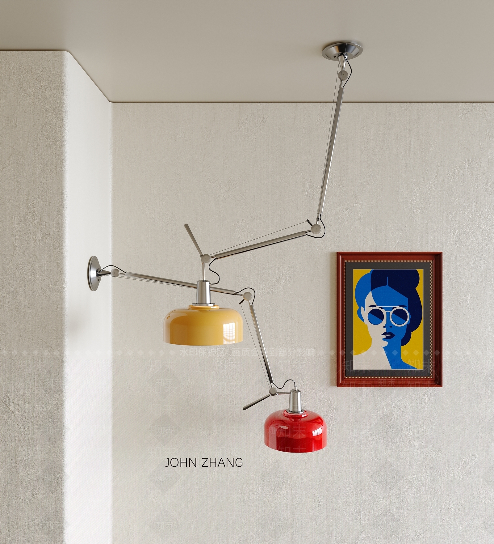 现代餐厅吊灯3D模型下载【ID:1187536317】