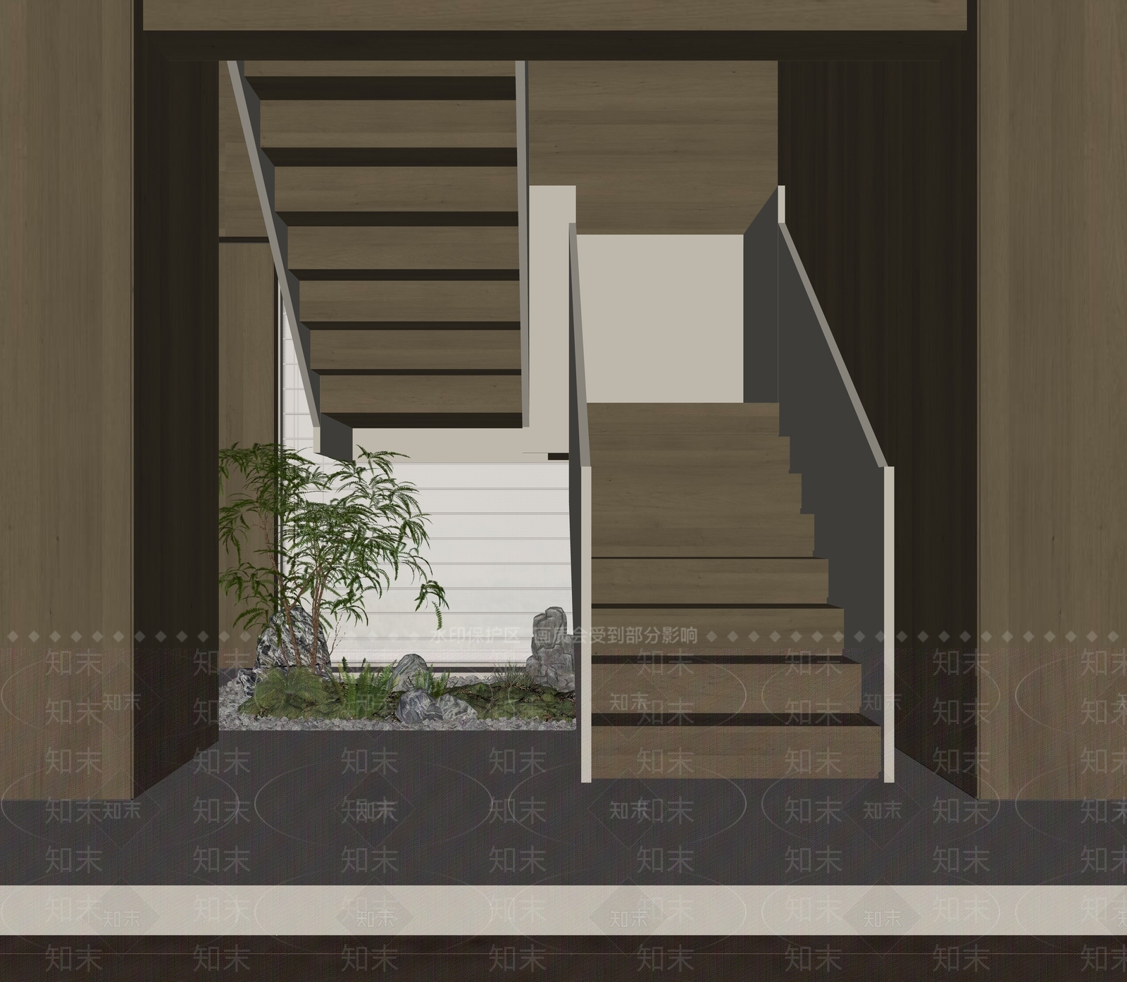 现代楼梯SU模型下载【ID:1187541134】