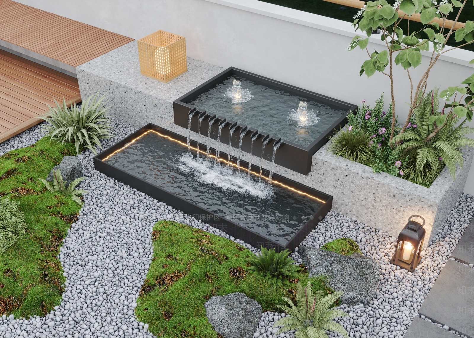 现代水景SU模型下载【ID:1187542480】