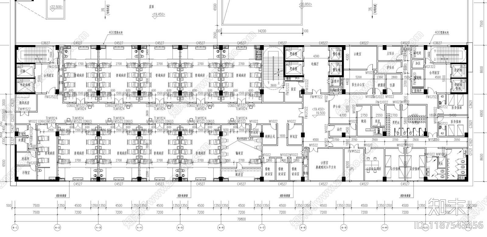 现代医院建筑cad施工图下载【ID:1187543456】