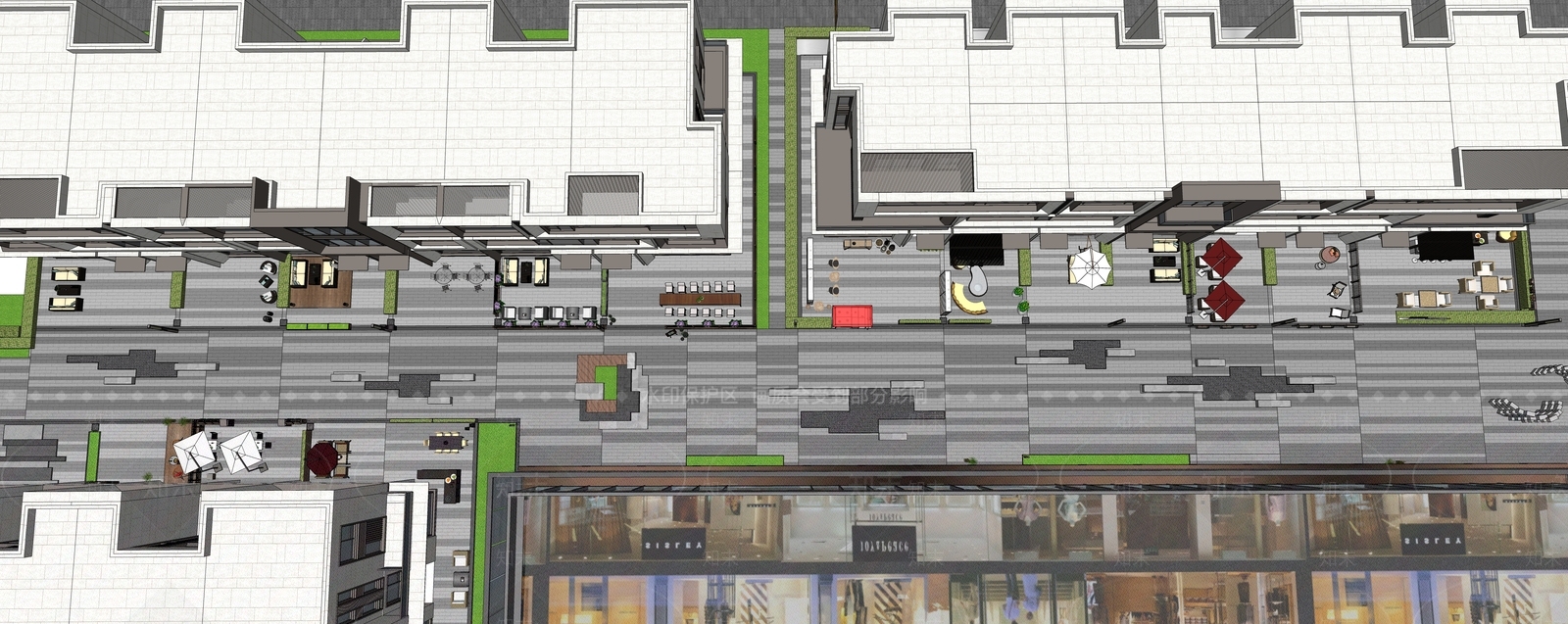 现代简约商业街SU模型下载【ID:1187548320】