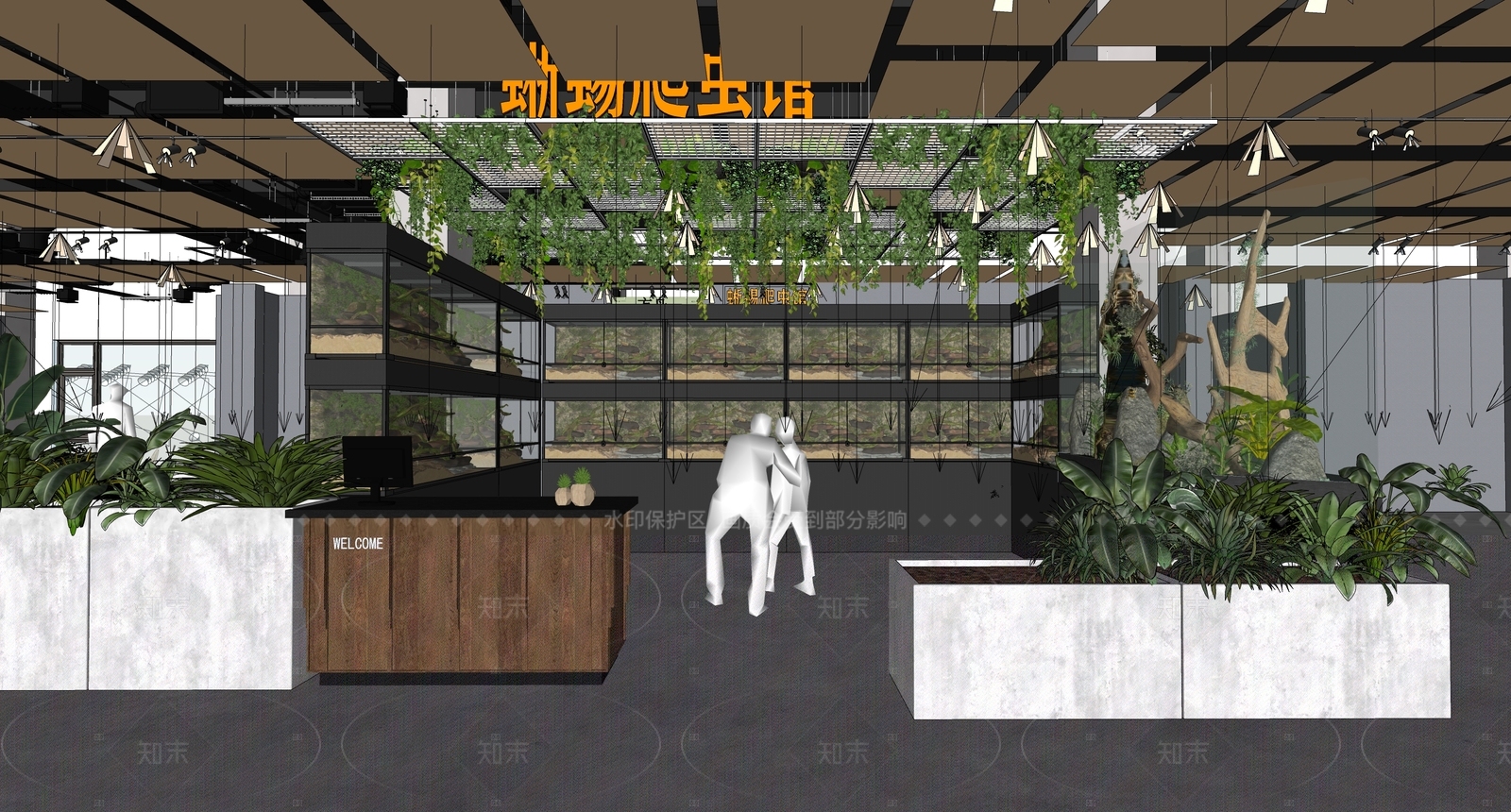 现代宠物店SU模型下载【ID:1216039570】