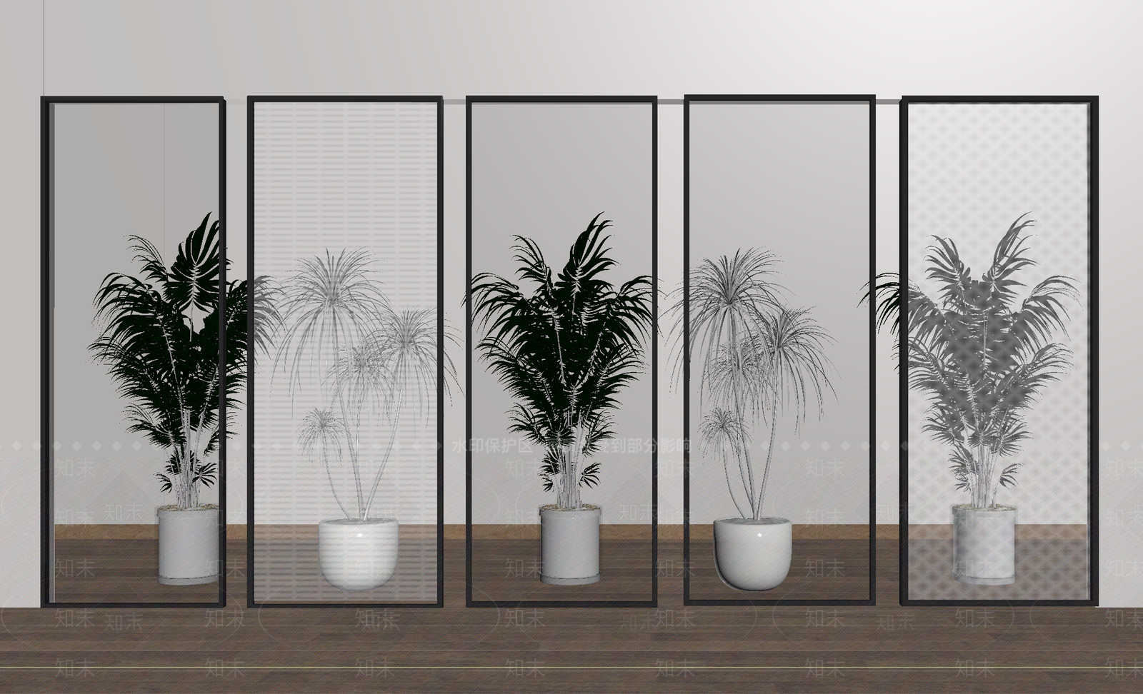 现代屏风SU模型下载【ID:1187552474】