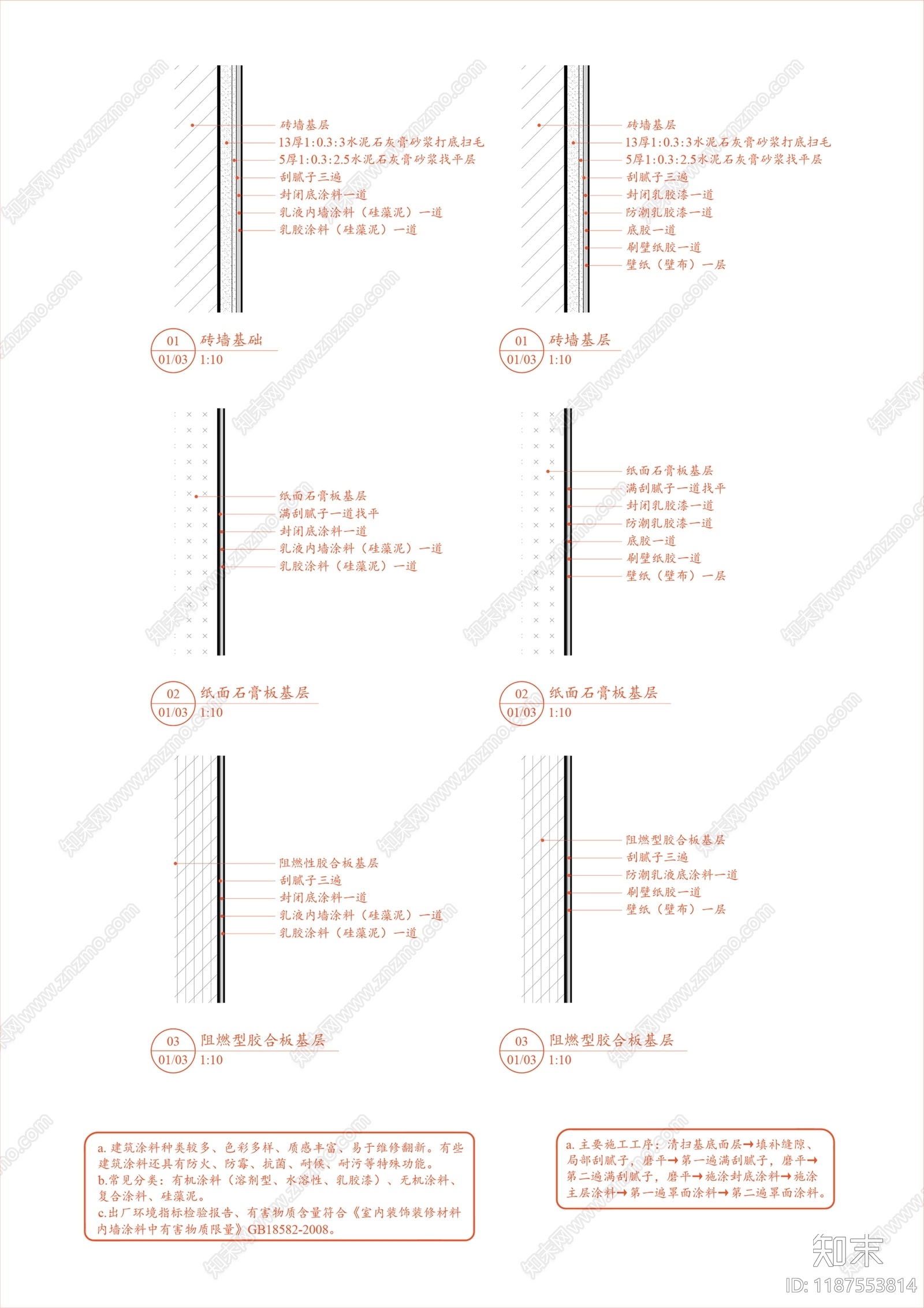 墙面通用节点施工图下载【ID:1187553814】