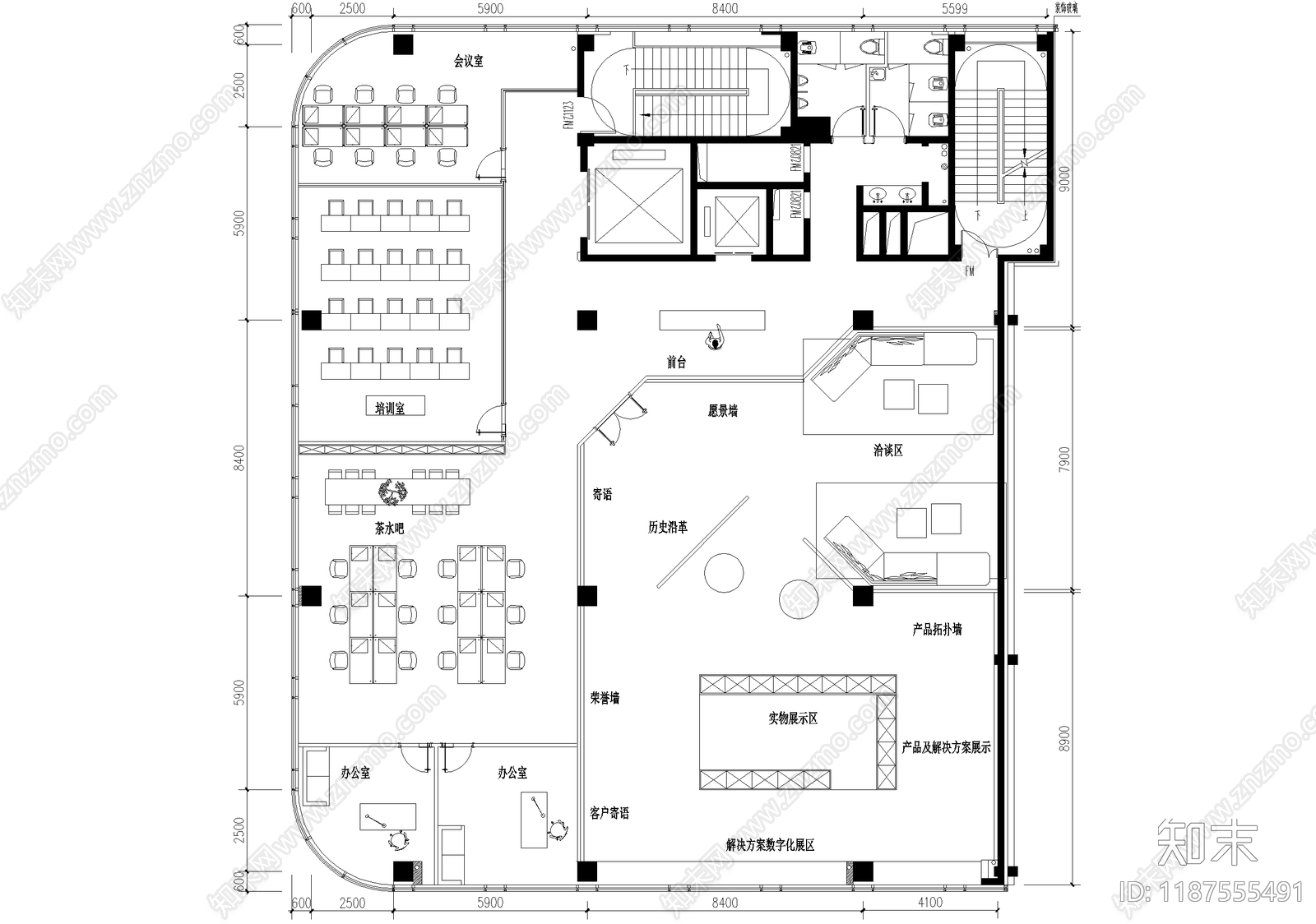 企业展厅施工图下载【ID:1187555491】