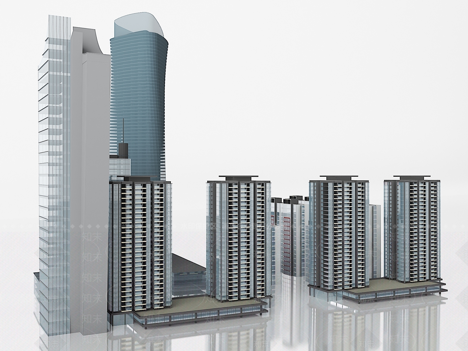 现代办公楼3D模型下载【ID:1187560730】