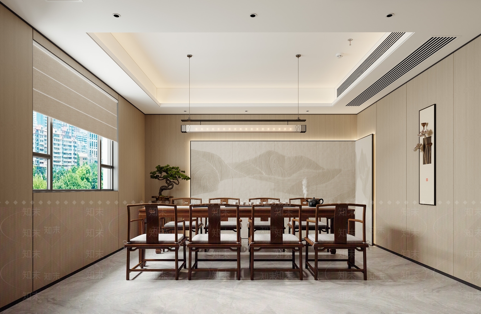 新中式茶室3D模型下载【ID:1187560880】