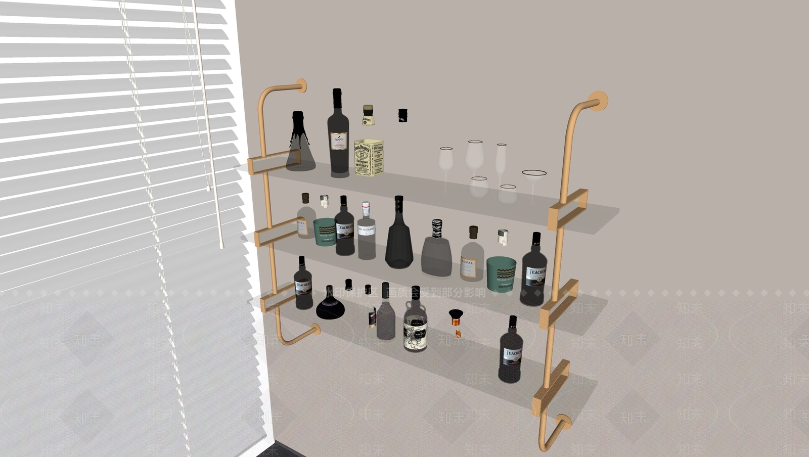 现代酒架SU模型下载【ID:1187562204】