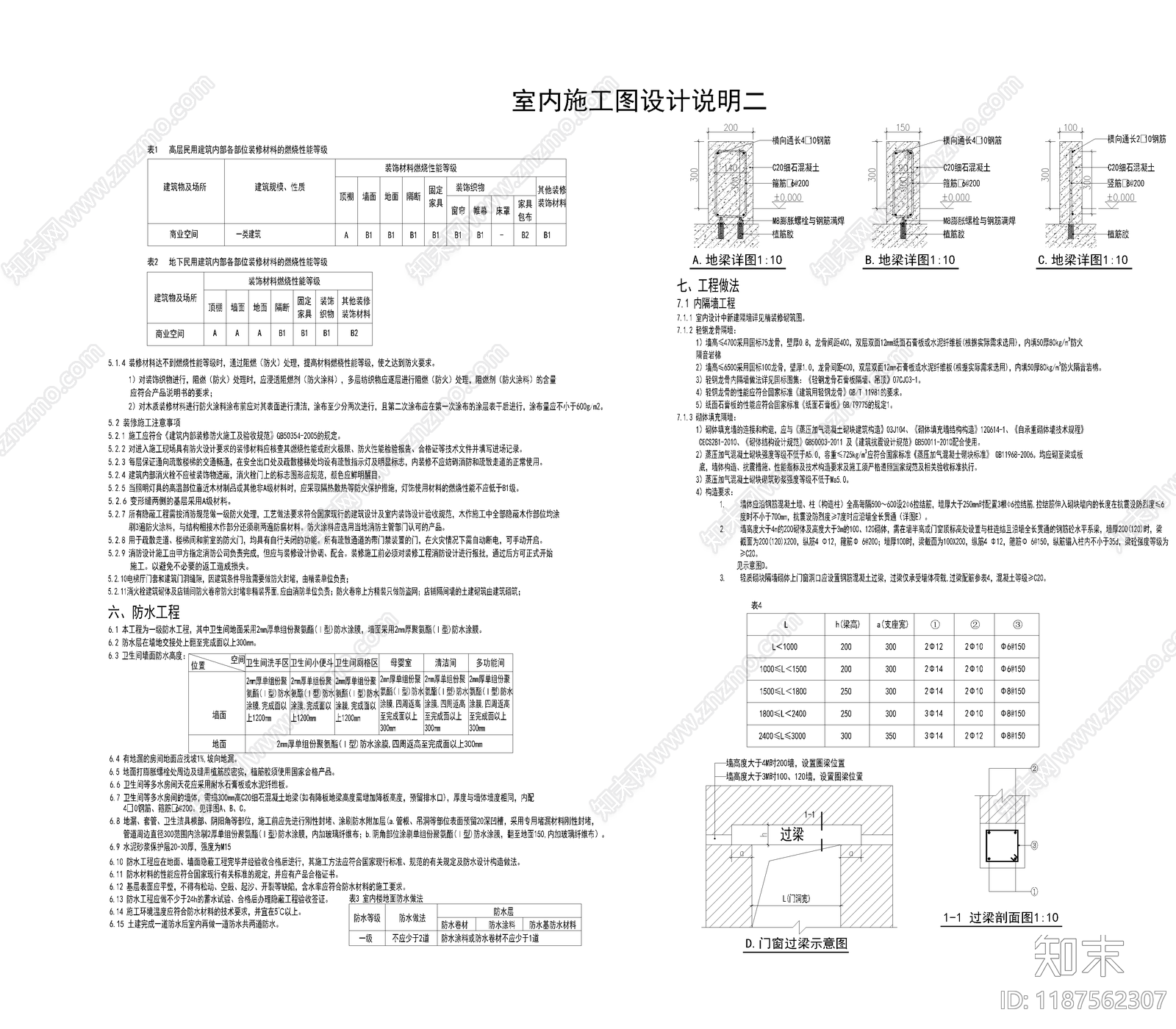 现代简约设计说明cad施工图下载【ID:1187562307】