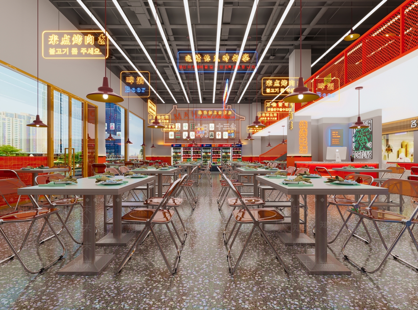 现代烧烤店3D模型下载【ID:1215044672】