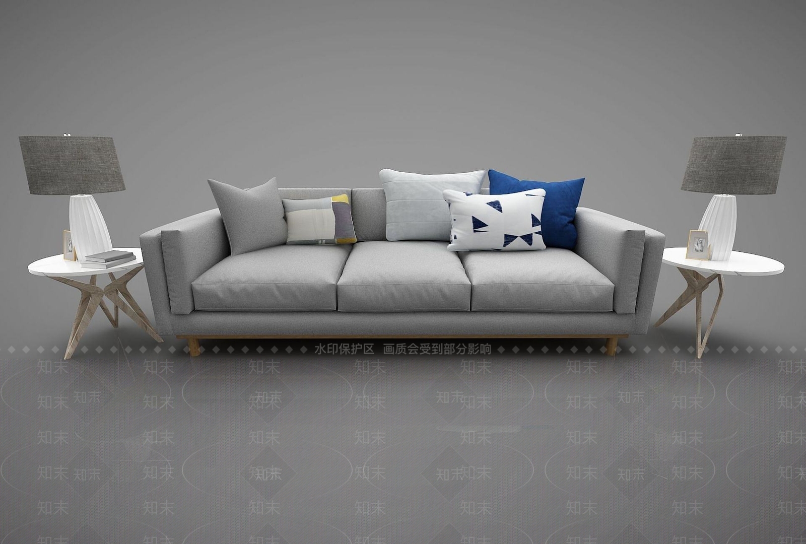 现代双人沙发3D模型下载【ID:1187568512】