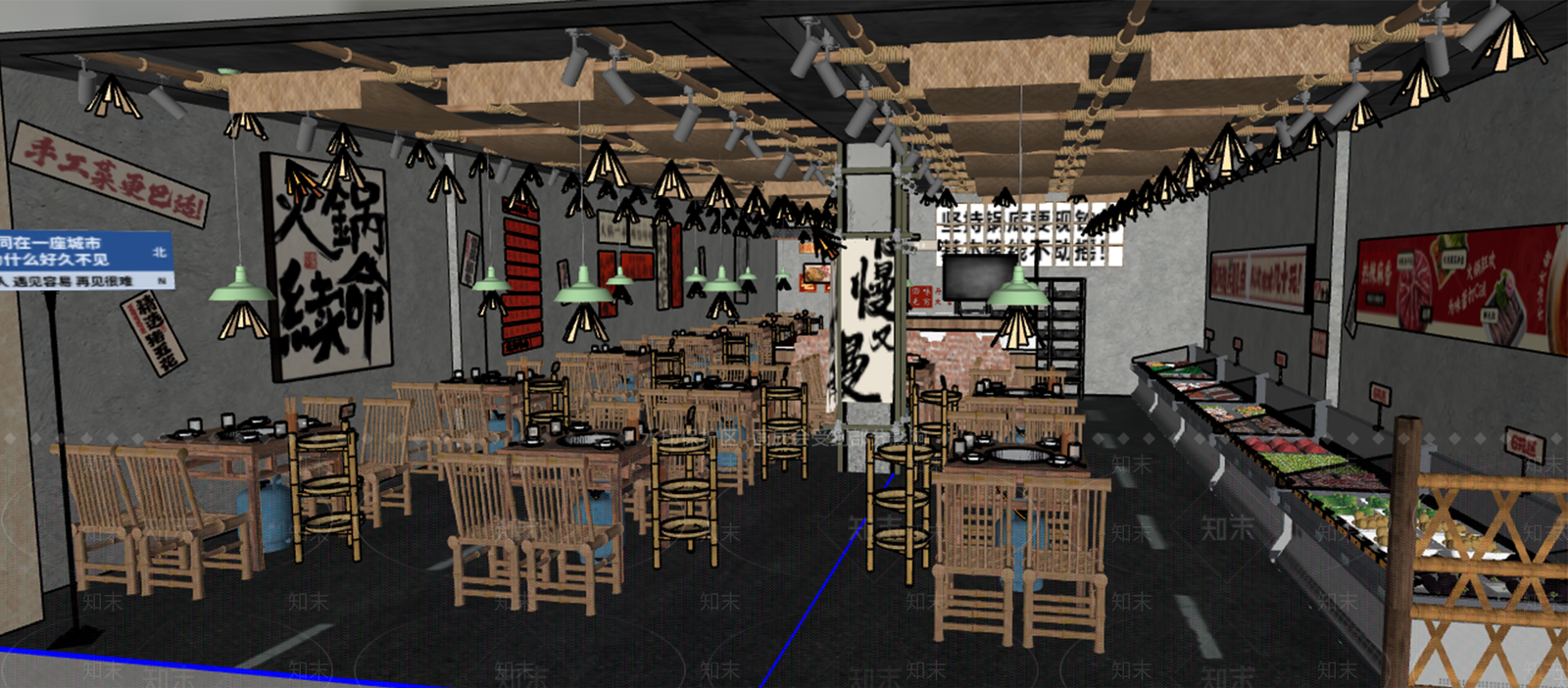 工业火锅店SU模型下载【ID:1187598727】