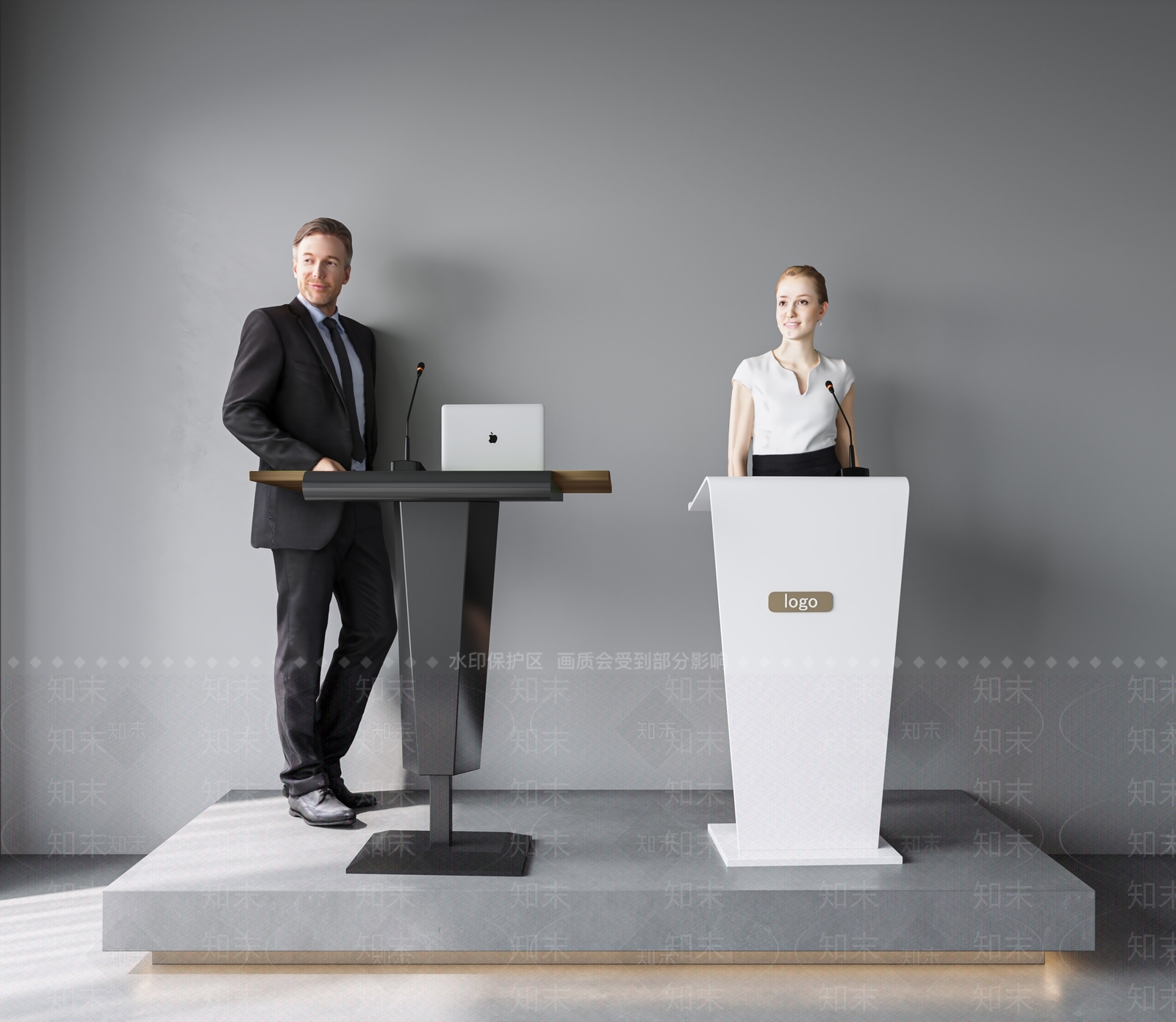 现代讲台3D模型下载【ID:1187570201】