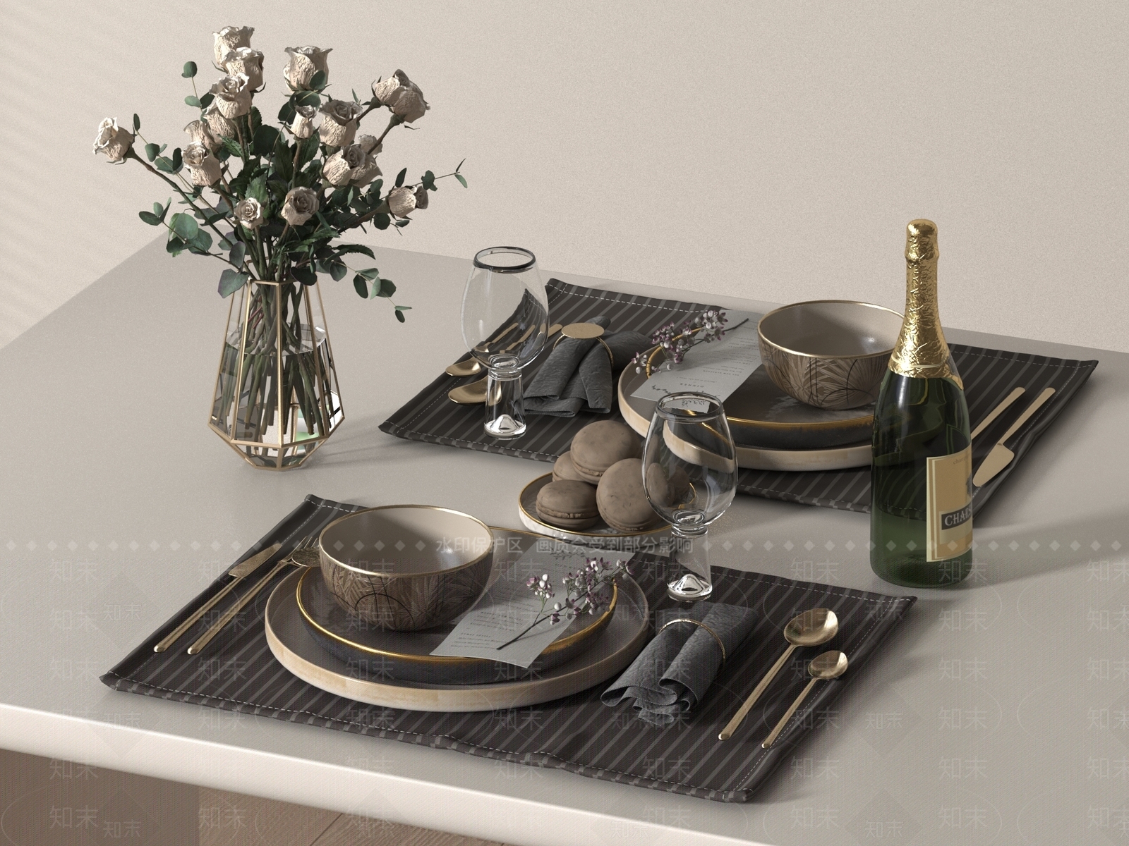 餐具SU模型下载【ID:1187571789】