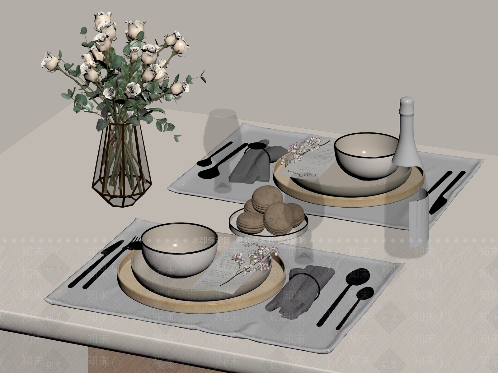餐具SU模型下载【ID:1187571789】