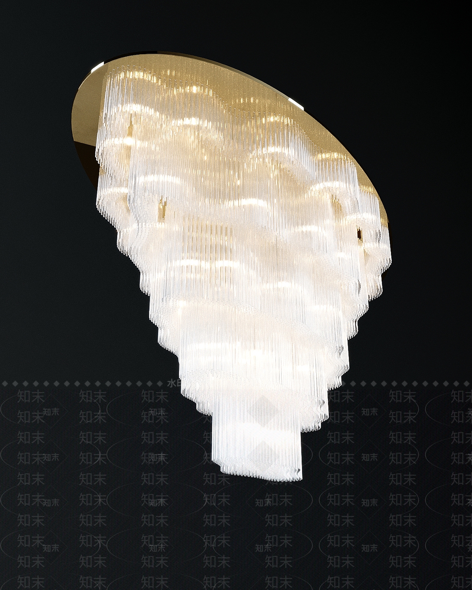 现代吸顶灯3D模型下载【ID:1187577392】