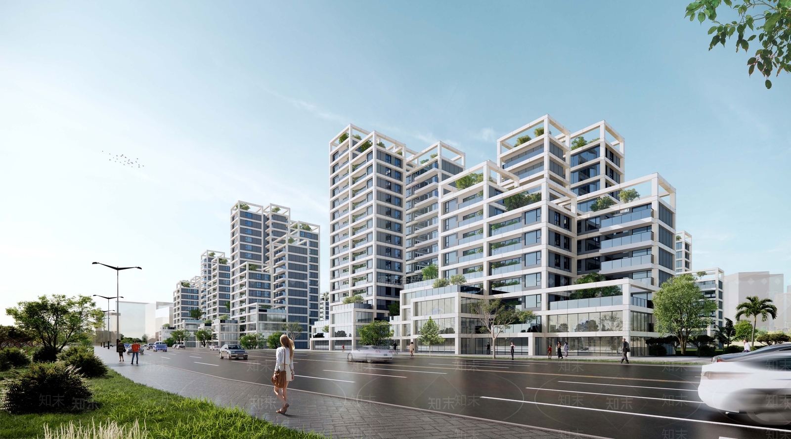 现代高层住宅SU模型下载【ID:1187579881】