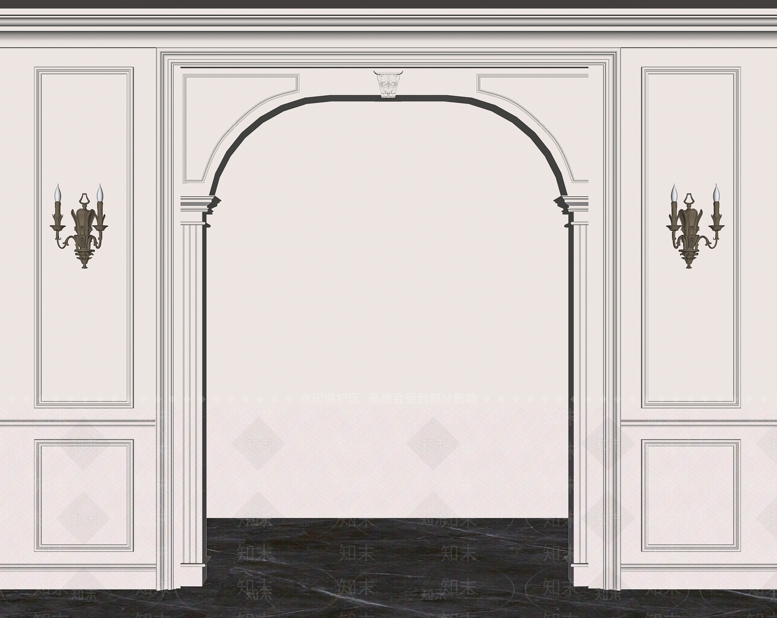 法式护墙板SU模型下载【ID:1187580190】