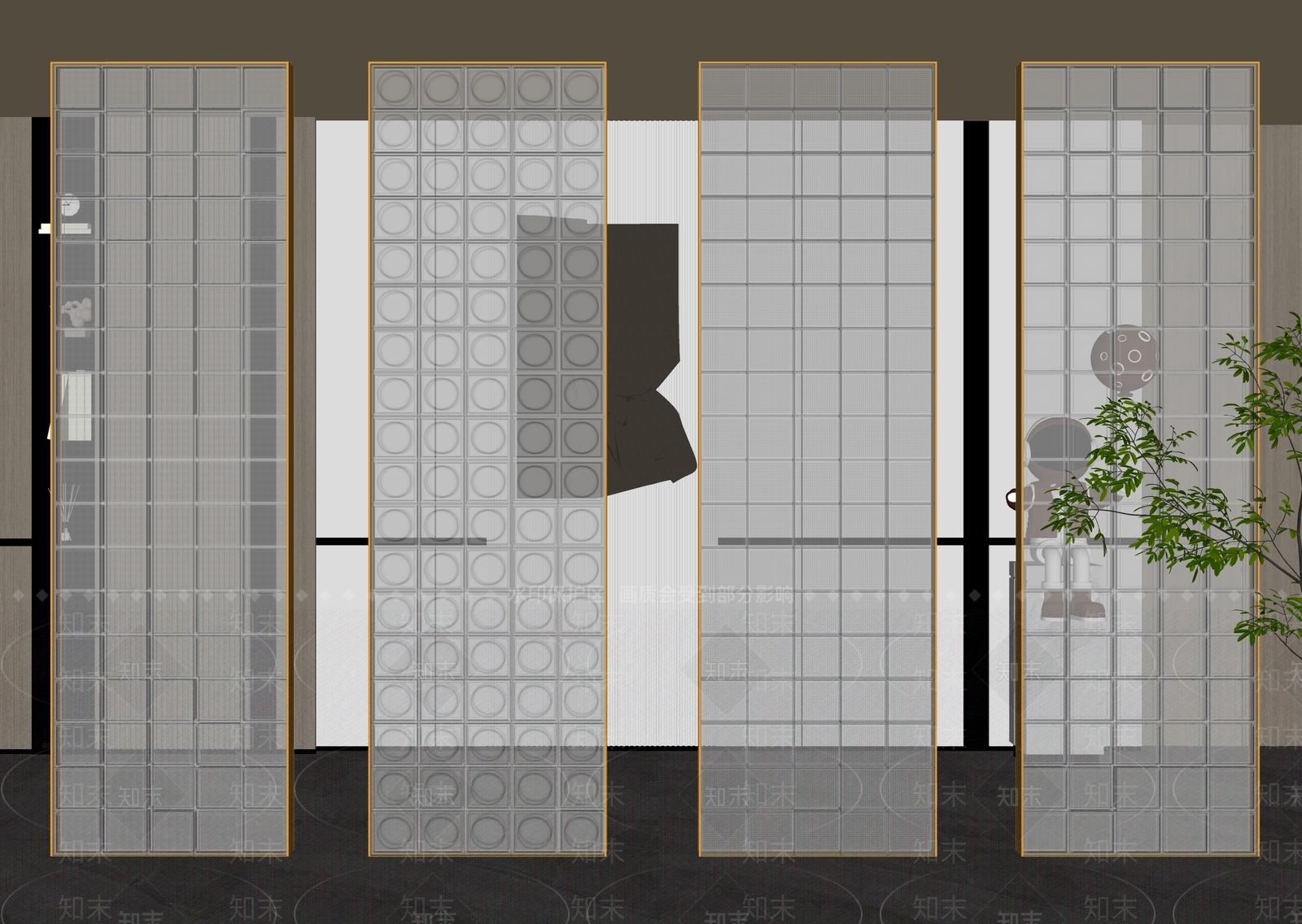 现代隔断SU模型下载【ID:1187580483】