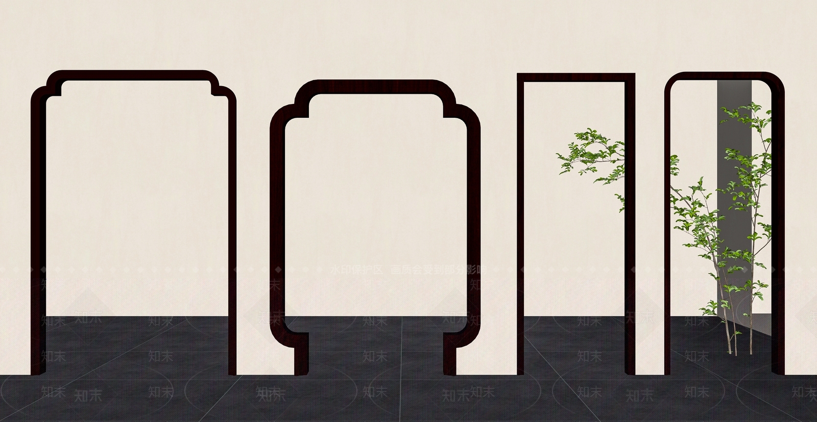 新中式门套SU模型下载【ID:1187580503】