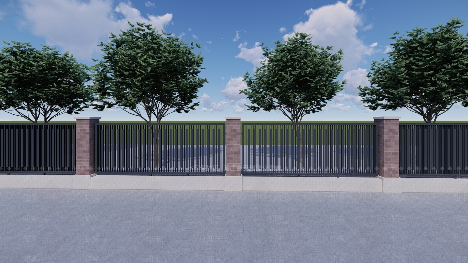 现代小区景观SU模型下载【ID:1187582226】