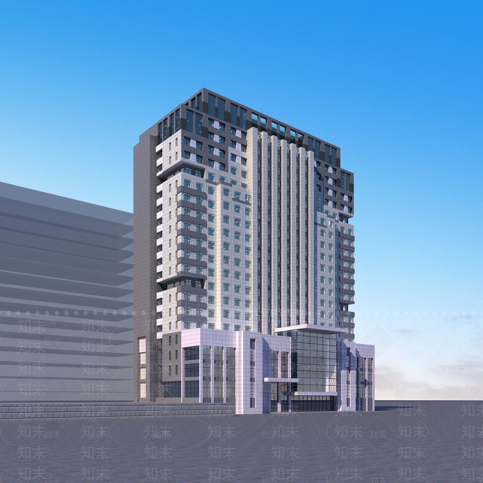 现代办公楼3D模型下载【ID:1187584468】