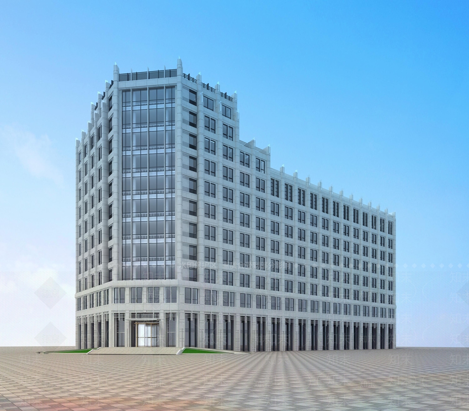 现代办公楼3D模型下载【ID:1187585941】
